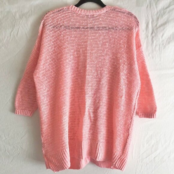 Peach Crochet Knit Cardigan Sweater - Picture 2 of 10